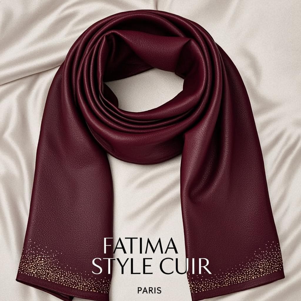 Foulard Bordeaux Couture — Foulard cuir