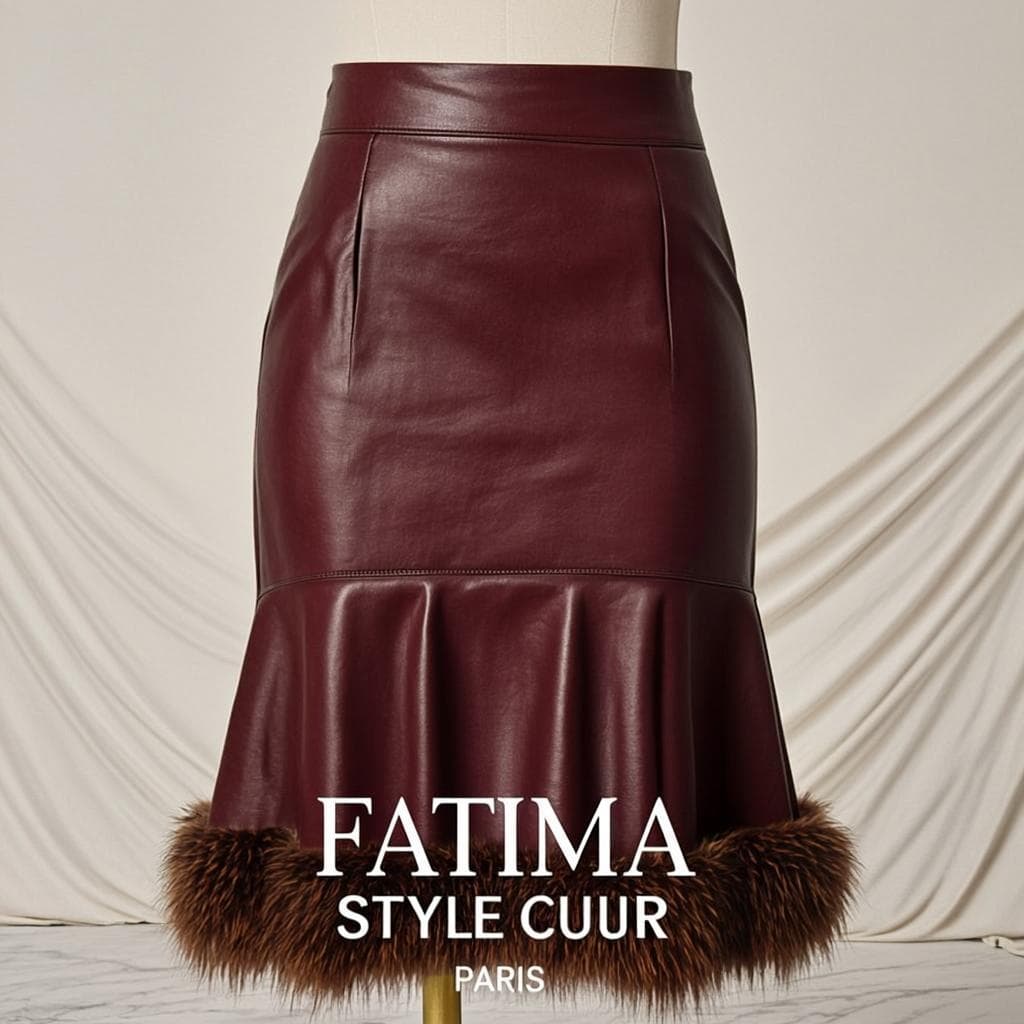 Jupe Crayon Bordeaux — Jupe cuir