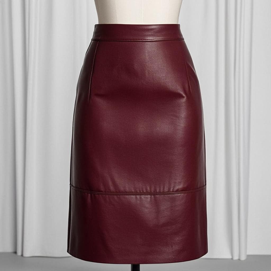 Jupe Crayon Cognac Faubourg — Jupe cuir