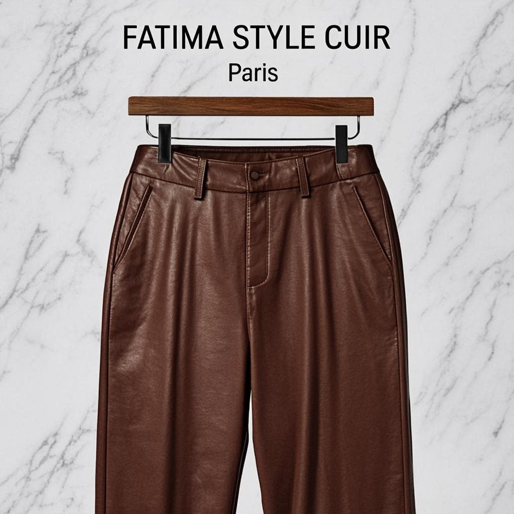 Pantalon Chocolat Sablé — Pantalon cuir