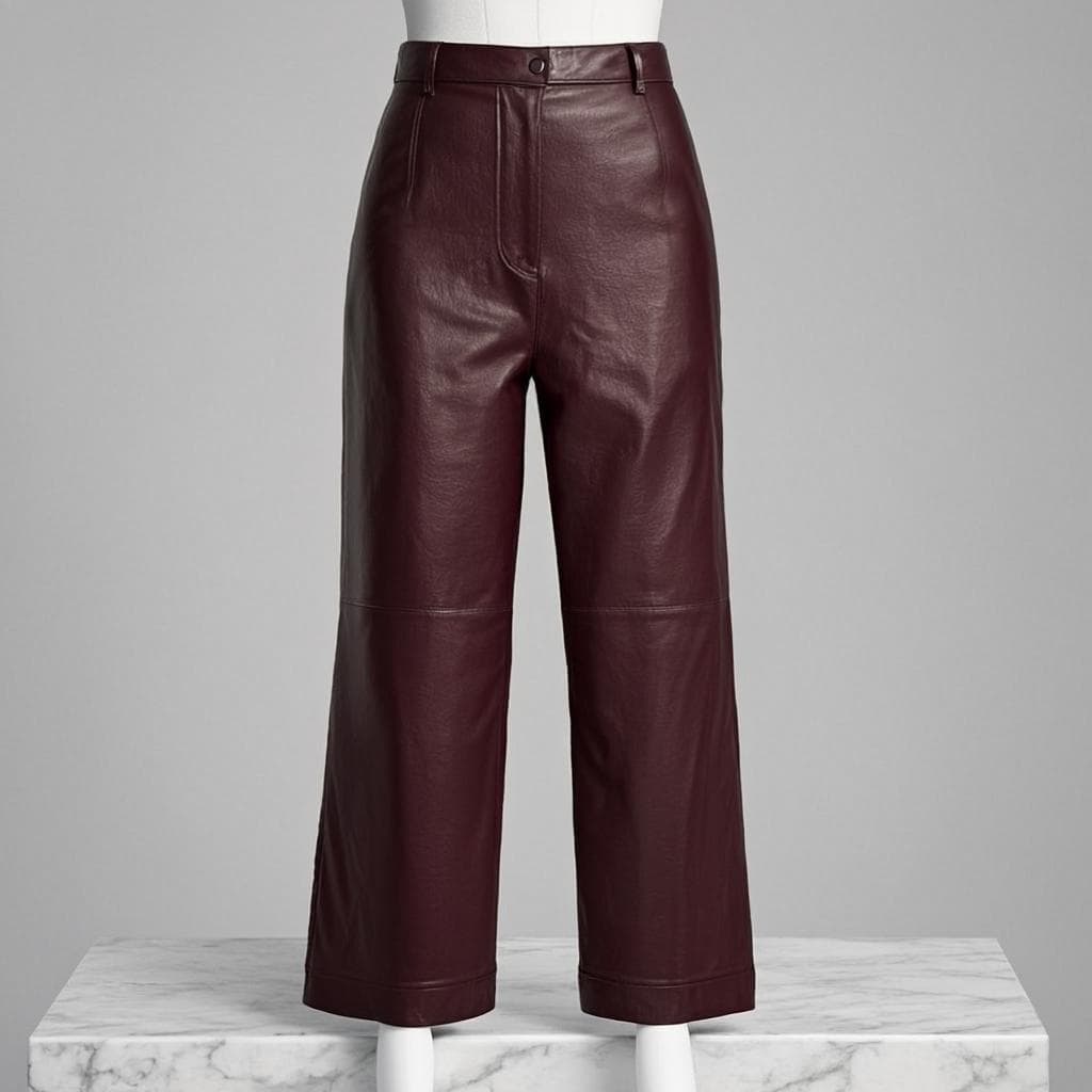 Pantalon Cognac Tailleur — Pantalon cuir