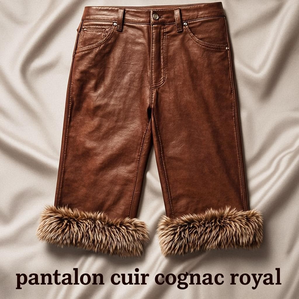Pantalon Cuir Cognac Royal — Pantalon cuir
