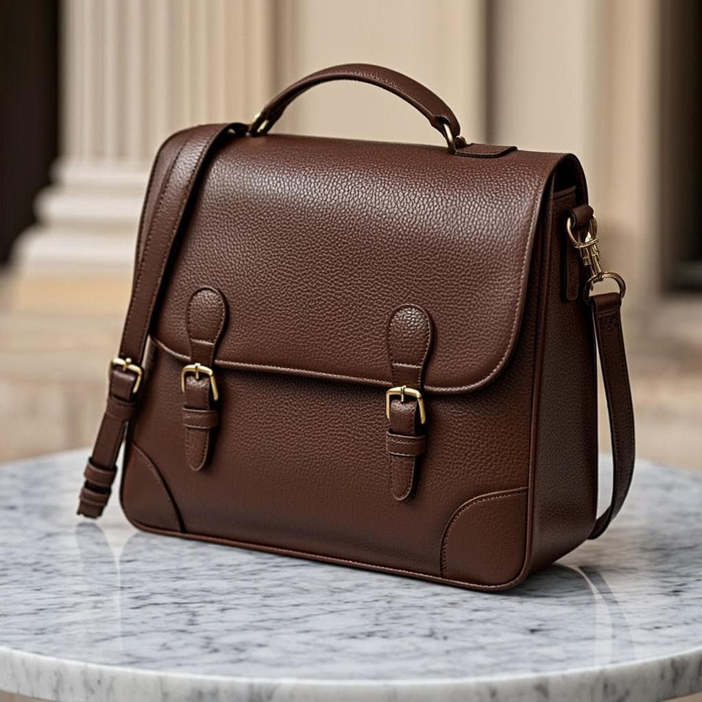 Cartable Mabillon Noir — Cartable cuir