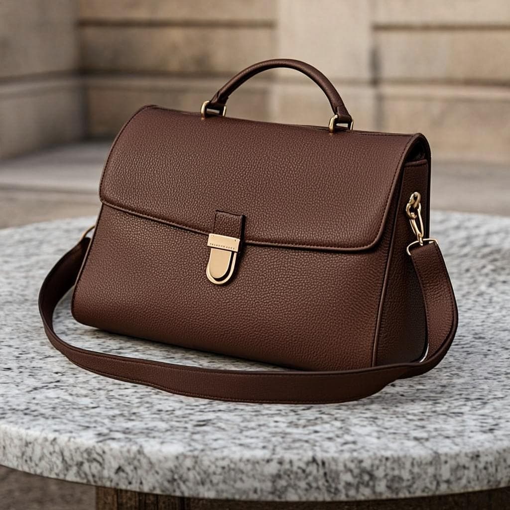 Cartable Royale Bordeaux — Cartable cuir