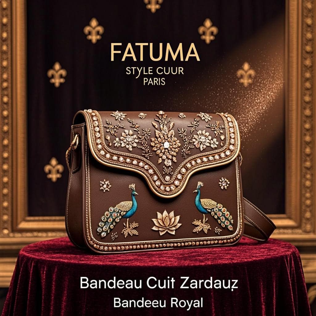 Bandeau Cuir Zardozi — Bandeau royal