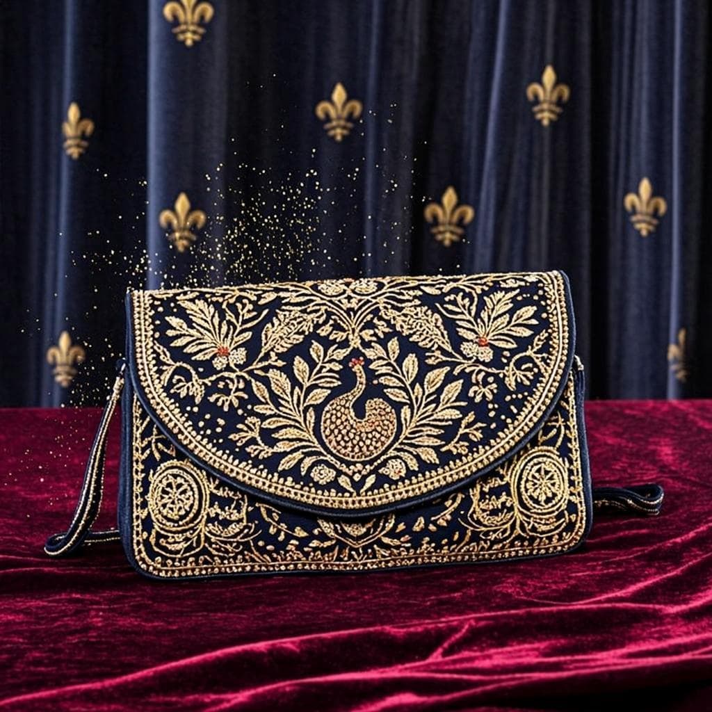 Pochette Paon Bleu — Pochette paon
