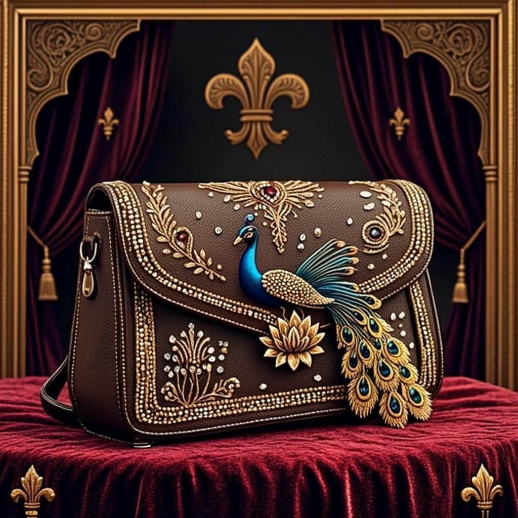 Pochette Paon Moghol — Pochette à bijoux