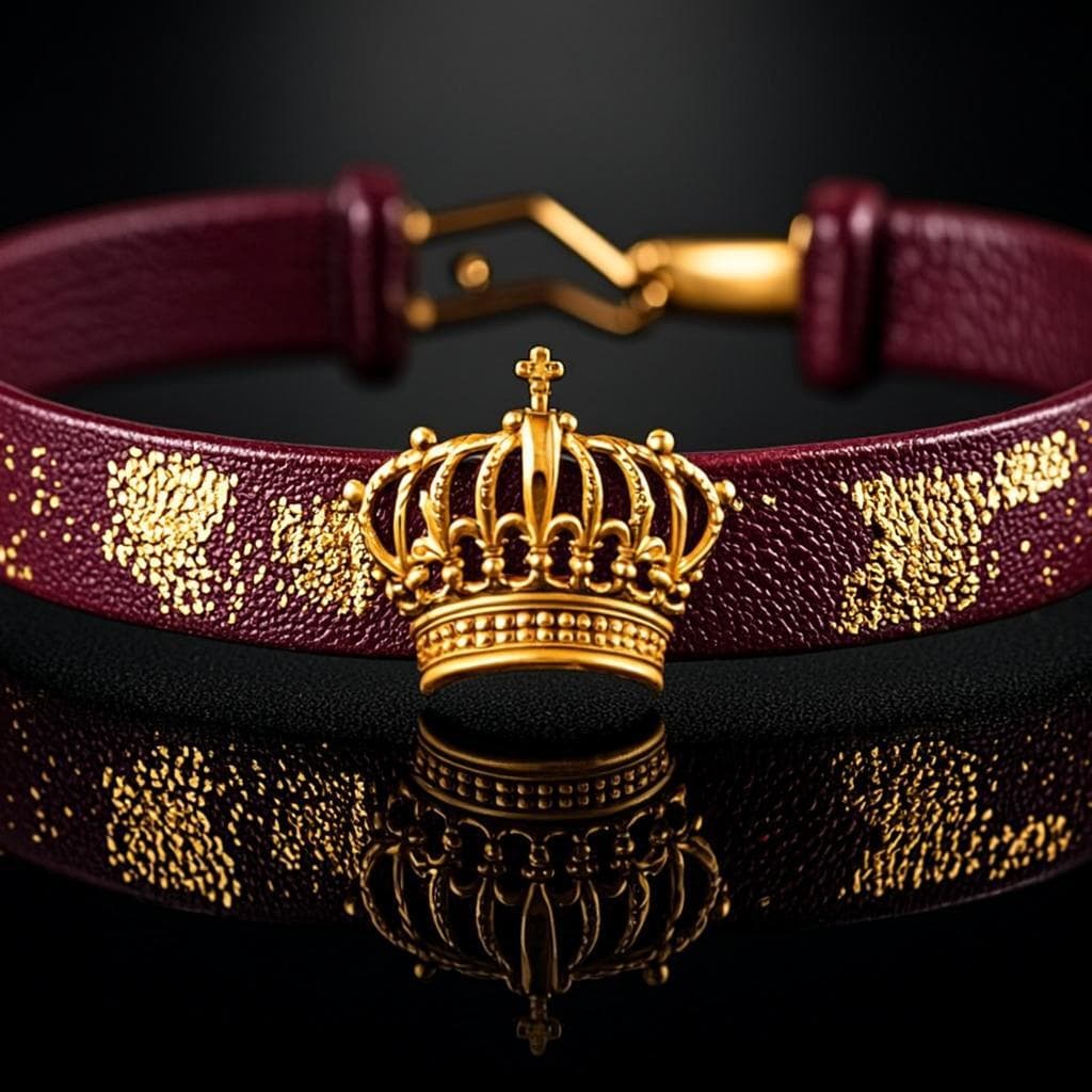 Bracelet Couronne Or — Accessoire royal
