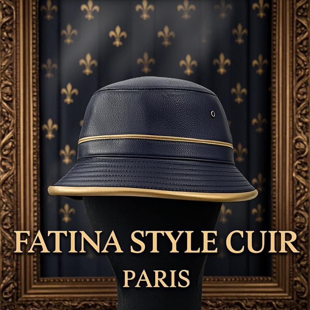 Bob Pêcheur Cuir Marine — Bob cuir
