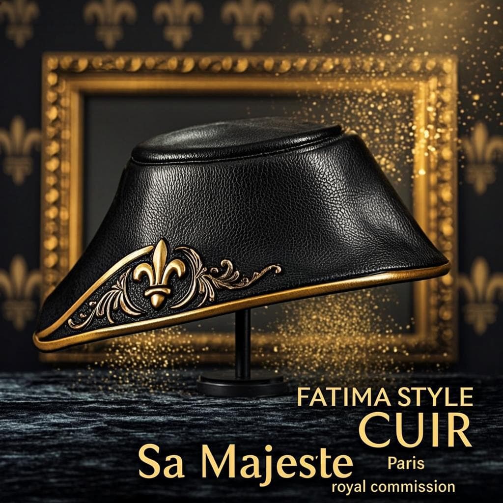 Chapeau Capeline Cuir & Or — Chapeau capeline