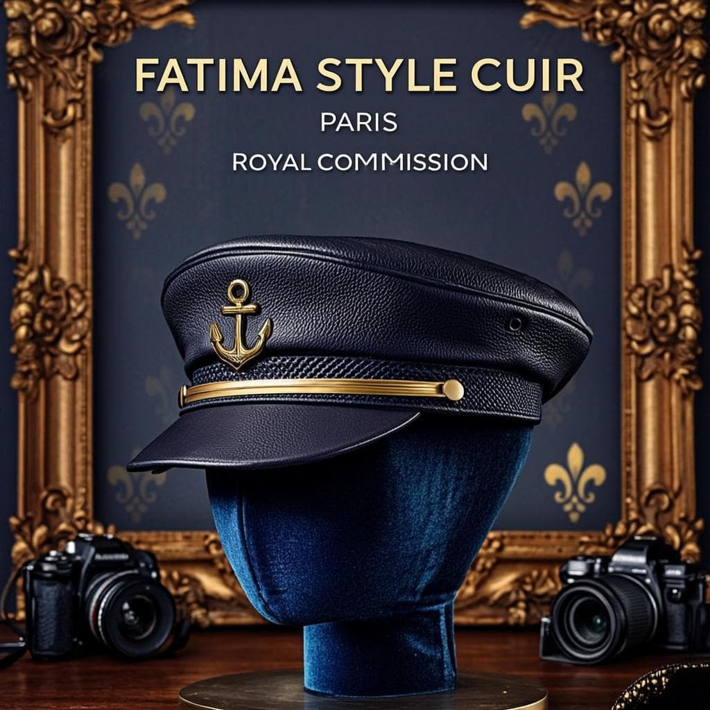 Casquette Bateau Cuir Marine — Casquette bateau