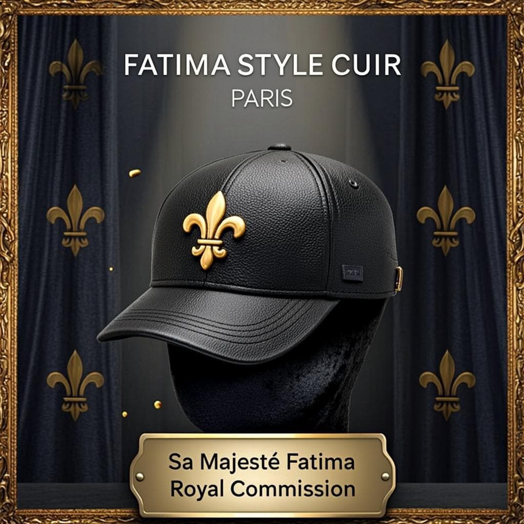 Casquette Six-Panel Cuir Noir — Casquette six-panel