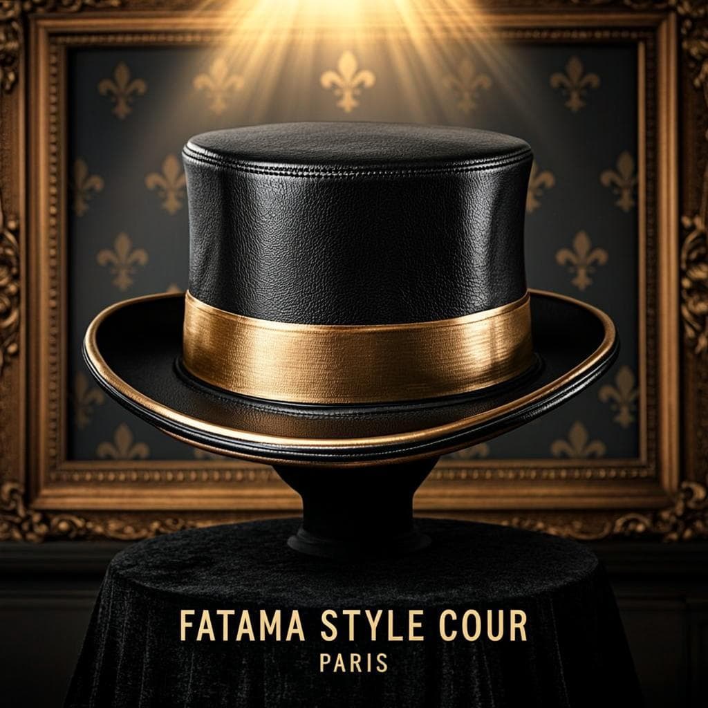 Chapeau Panne Cuir Nuit — Chapeau panne